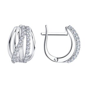 Серёжки Английские Фианит