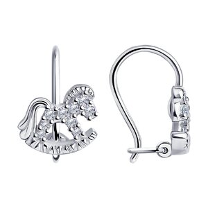 Серёжки Петельки Детские Фианит